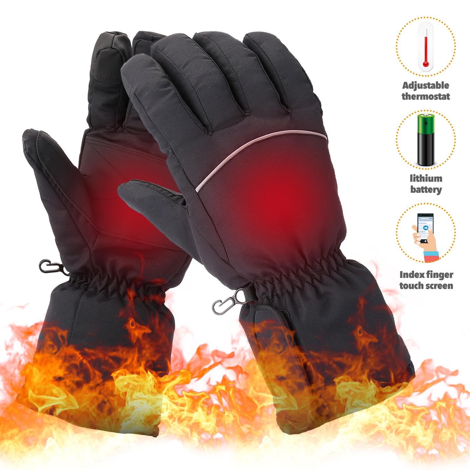 1 Paar Verwarmde Handschoenen Winter Usb Handschoenen Hand Warmer Fietsen Motorfiets Fiets Elektrische Thermische Handschoenen