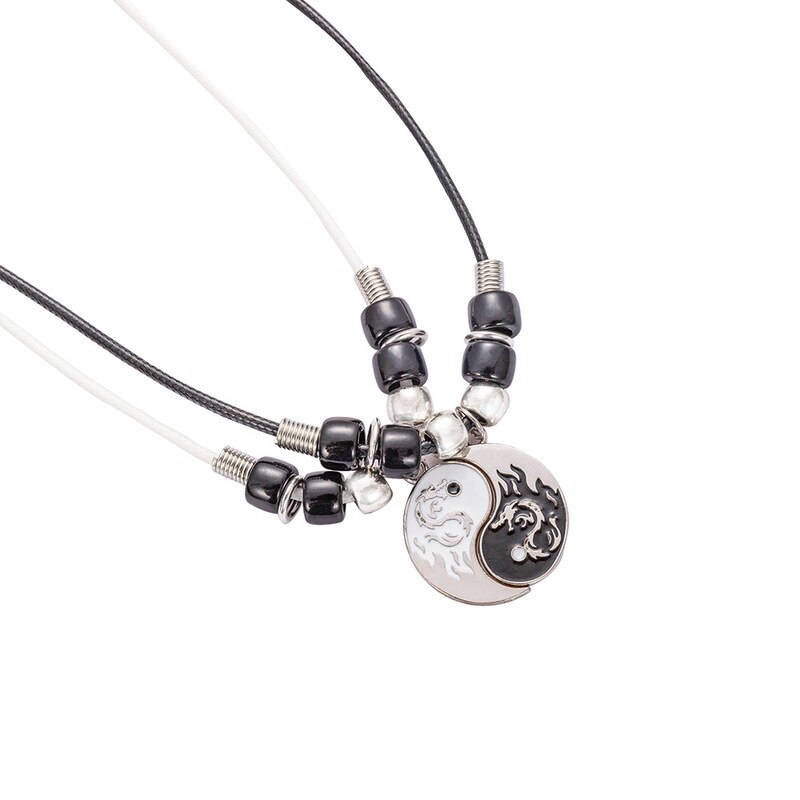 2 stücke Tai Chi Gepaart Anhänger Paar Halsketten Armbinde einstellen für Frauen Männer Beste Freunde Yin Yang Halskette Schmuck