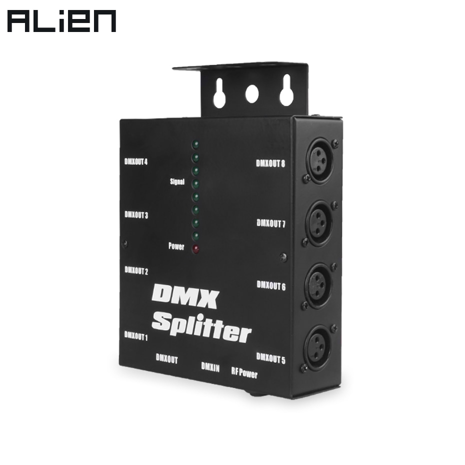 ALIEN 8 Manier Kanalen Geïsoleerde 3Pin DMX 512 Optische Splitter Istribution Versterker voor DJ Disco Bruiloft DMX Podium Verlichting Effect