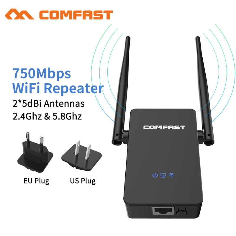 Mini Wifi Router 150Mbps-750Mbps Wireless-N Netzwerk Wi Fi Repeater Long Range Expander Signal Verstärker Booster 2 * 5dBi antenne