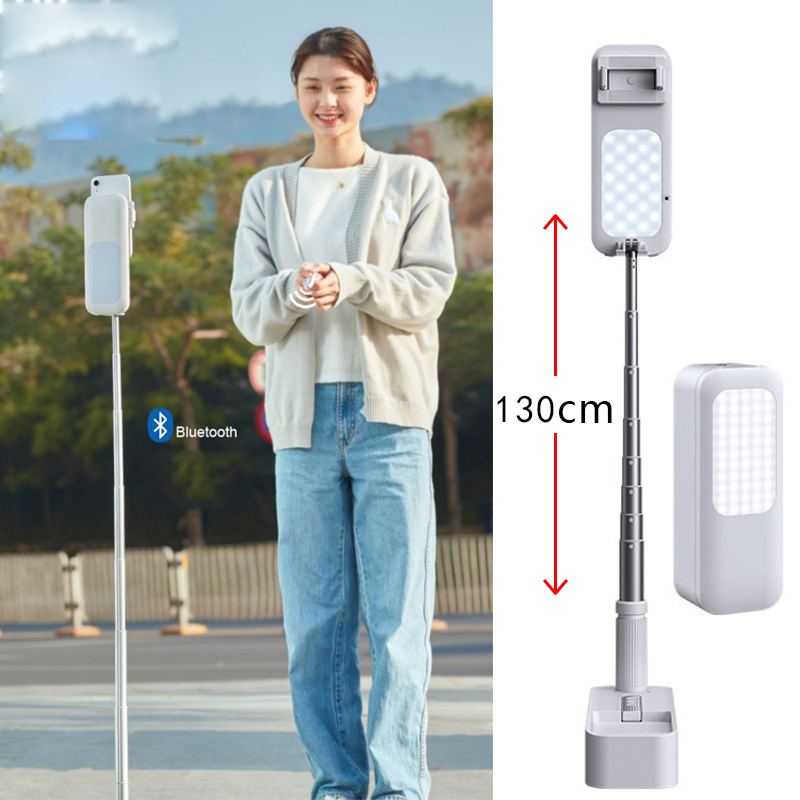 Selfie Fill light 360 Degree Rotating Adjustable Phone Holder Stand with Rechargeable Wireless Dimmable LED Selfie Fill Light