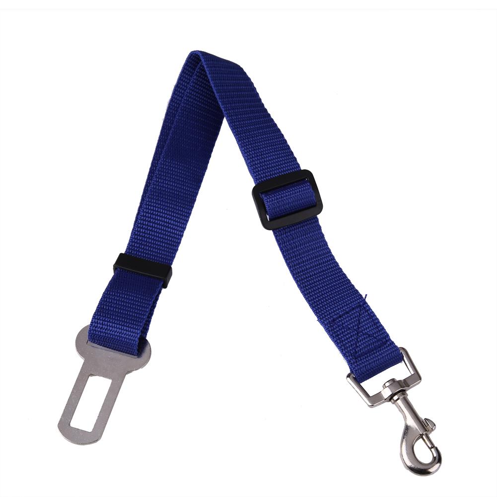Cinturón de seguridad ajustable para perros y gatos, arnés de seguridad para coche, correa de tracción de plomo, suministros para mascotas: Azul