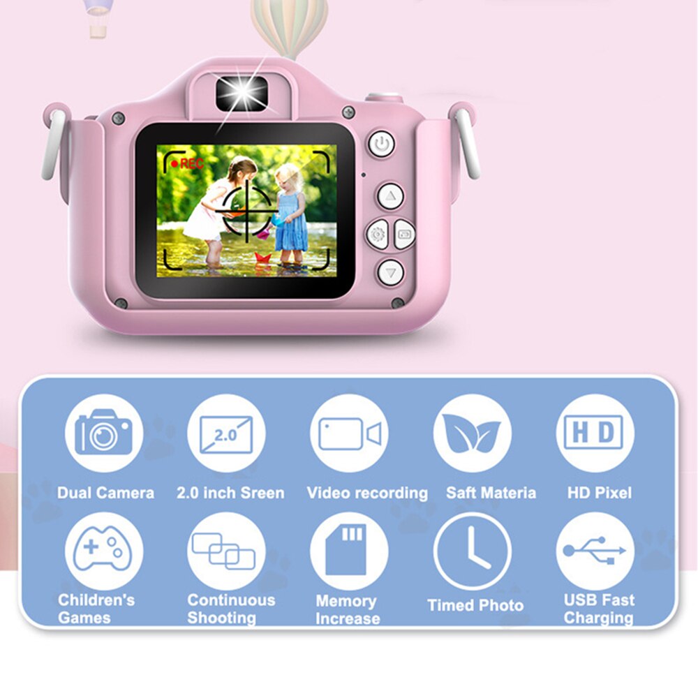 Kinder Mini Kamera Digital Foto 2,0 zoll Video Vorne Hinten Kamera Objektiv Pädagogisches Weihnachten Für Kinder Spielzeug Junge mädchen