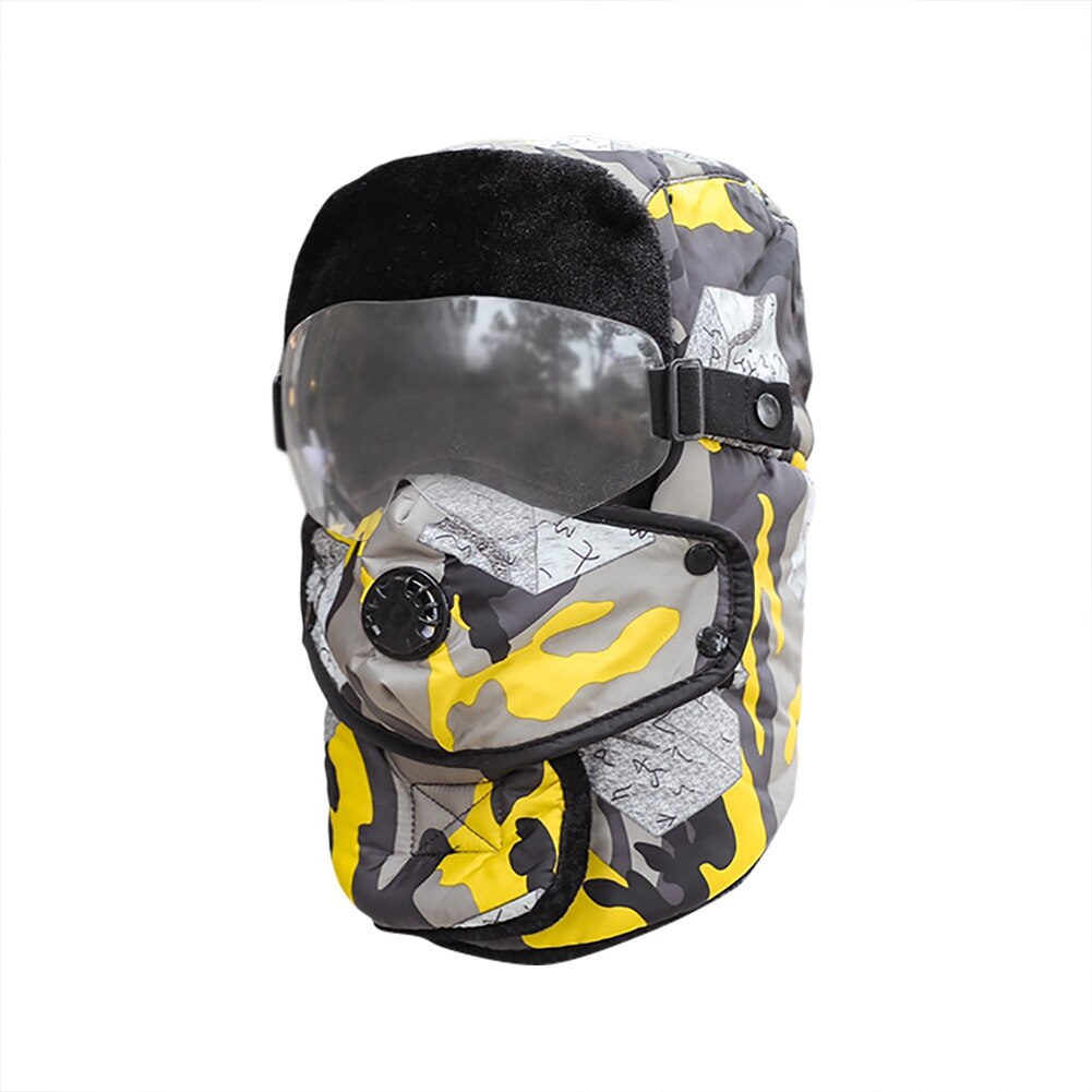 Winter Skiing Warm Hat Outdoor Winter Hiking Cycling Ski Hats Men Women Skiing Waterproof Hood Hat With Glasses Cap Balaclava: K