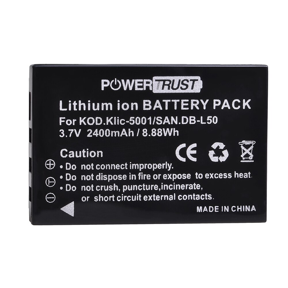 DB-L50 Klic-5001 Rechargeable Battery +LED USB Charger for Kodak DX6490 DX7440 DX7530 DX7540 DX7580 DX7590 DX7591 DX7630: 1 battery