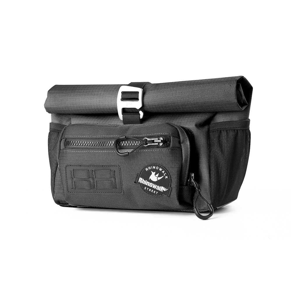 Rhinowalk-Bolsa plegable para manillar de bicicleta, cesta delantera de liberación rápida de 4L para ciclismo urbano, paquete de almacenamiento Bromton Dahon, bolsa de hombro: YELLOW