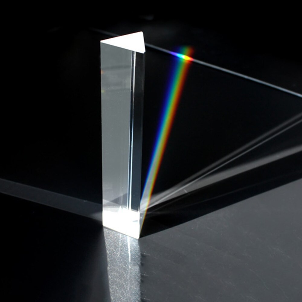Driehoekig Prisma BK7 Optische Prisma Glas Natuurkunde Onderwijs Gebroken Licht Spectrum Kinderen Studenten Aanwezig 25x25x80mm