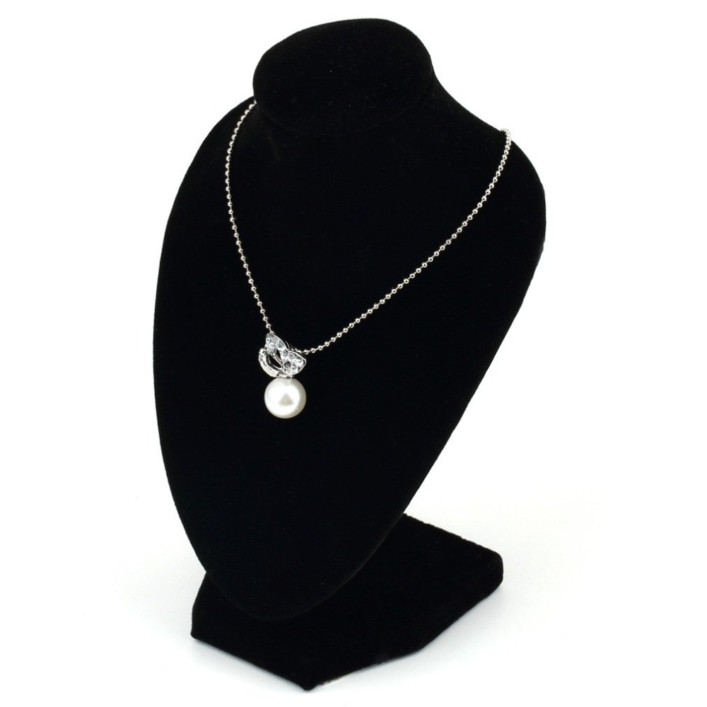 1pcs 10*15cm Women Lady Girl Black Velvet Body Necklace Display Pedestal Jewelry Chain Holder Bust