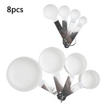 Cooking Measuring Cup kit Tools Set PP Stainless Steel Kitchen ​: White