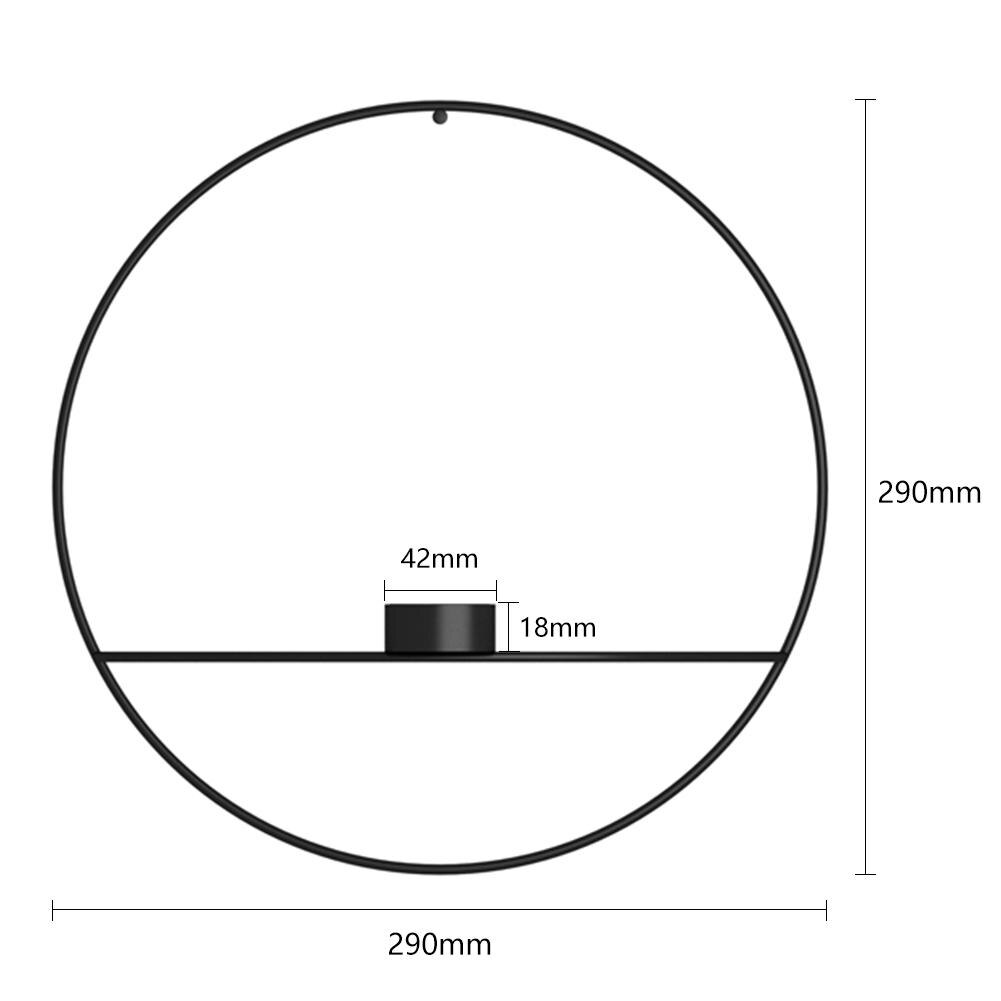 Modern Art 3D Circle Metal Candle Holder Wall Hanging Home Decoration Flower Vase Tea Light Art Crafts Geometric Candlestick: Black G