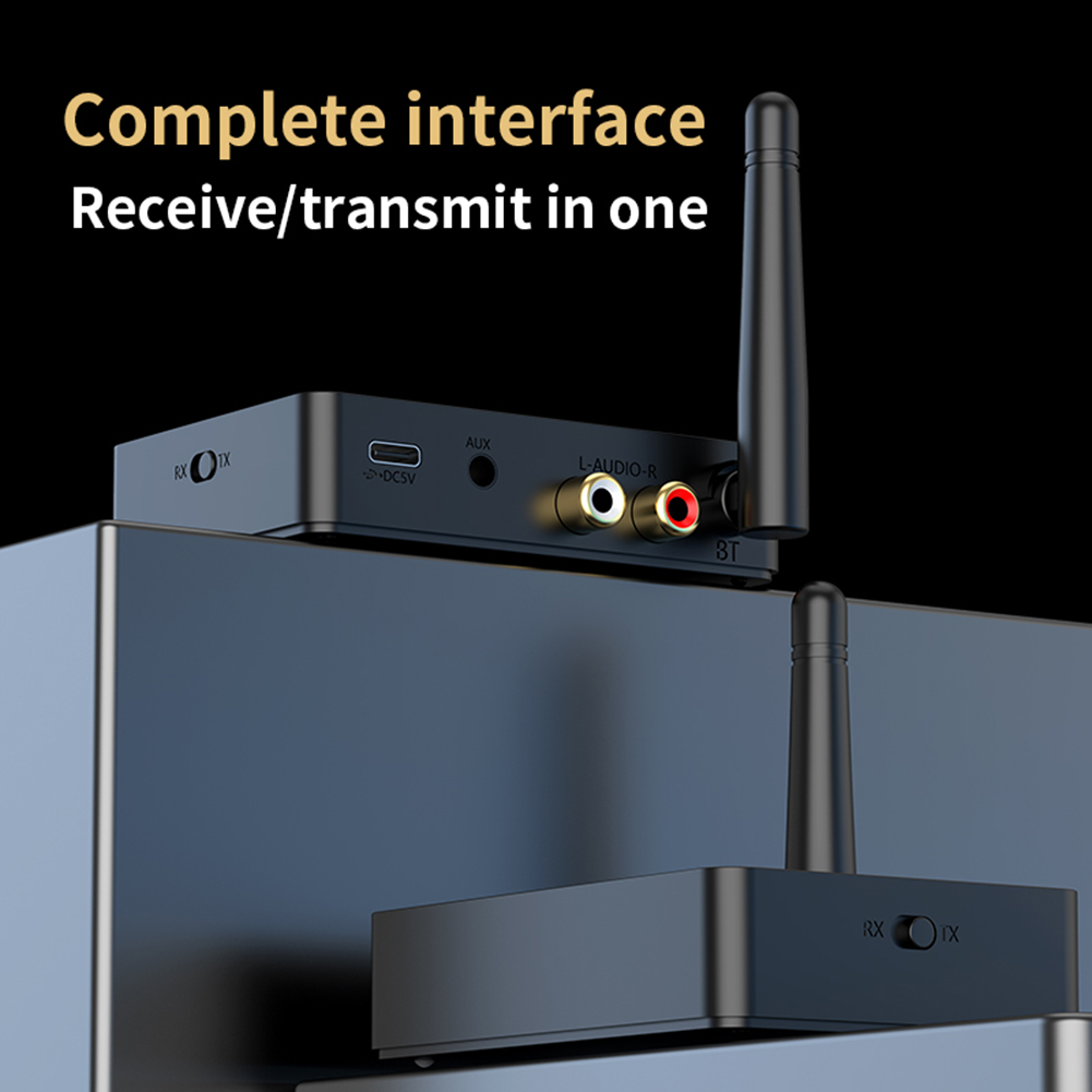 Bluetooth-Compatible 5.3 Wireless Stereo Receiver Transmitter 3.5mm AUX/RCA 2 In 1 Stereo Music Adapter for TV Car Speaker