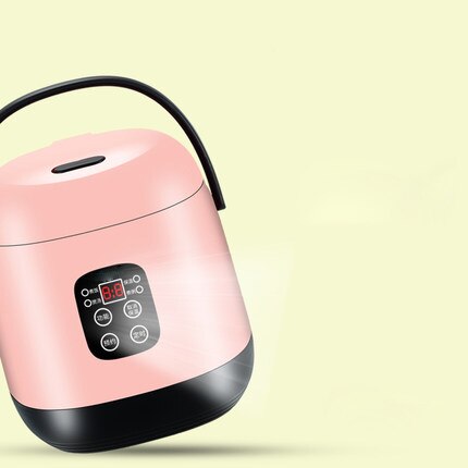 Sähköinen riisinkeitinlaite lounasrasia hidas liesi eristys 1.2l mini monitoimikeitin riisikattila 1-2 hengelle riisinkeitin 220v: Vaaleanpunainen älykäs / Eu