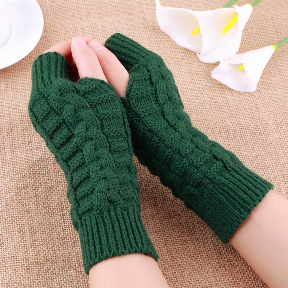 Herfst Winter Meisjes Warmte Gebreide Arm Vingerloze Handschoenen Lange Stretchy Wanten Mannen Vrouwen Winter Hand Arm Warme Vrouwelijke Handschoenen: Rood