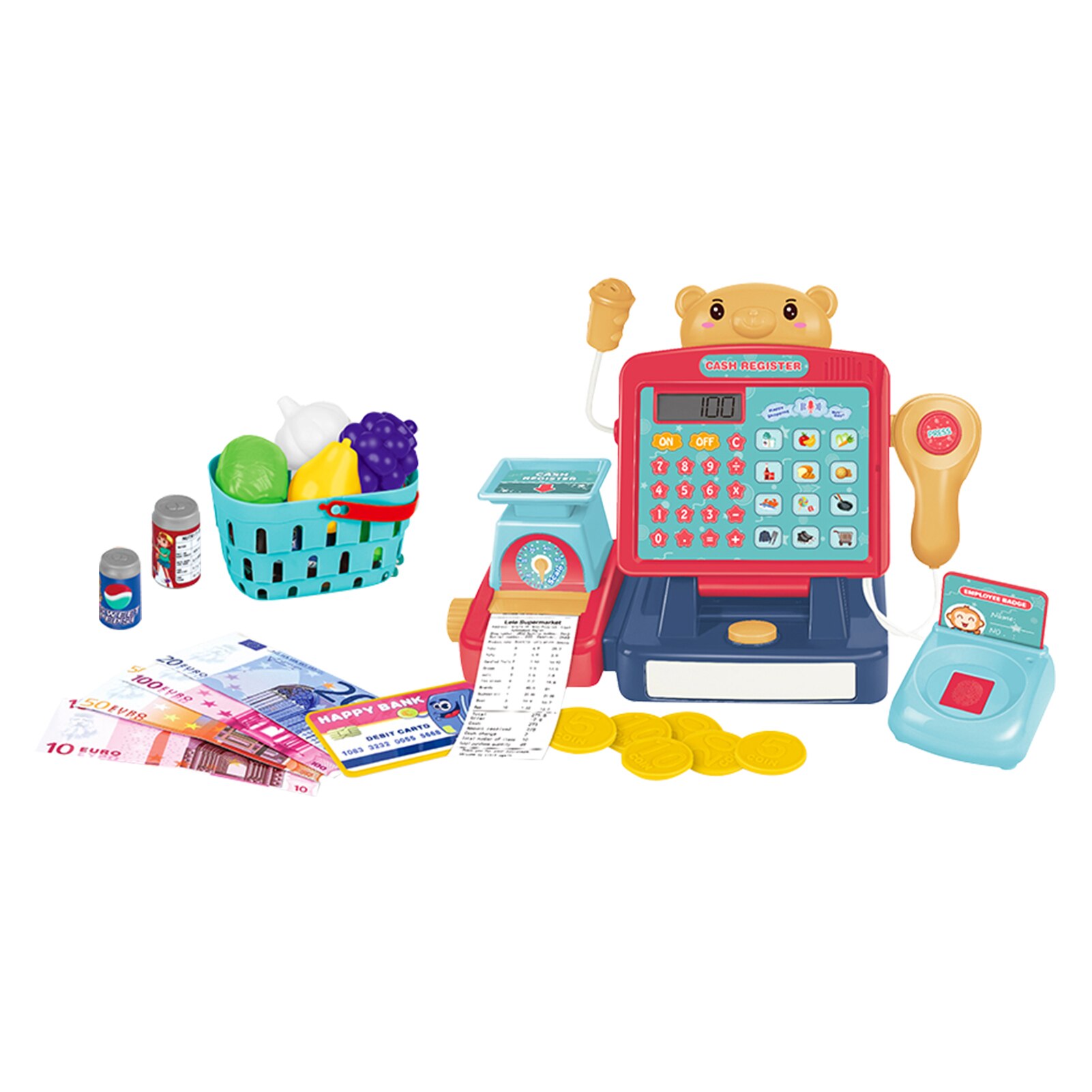 Caisse Enregistreuse Jouets Ensemble Calculatrice Scanner Semblant Jouets Avec LED Affichage Interaction Parent-enfant Pour Faire Semblant de Jeux de Rôle: 03