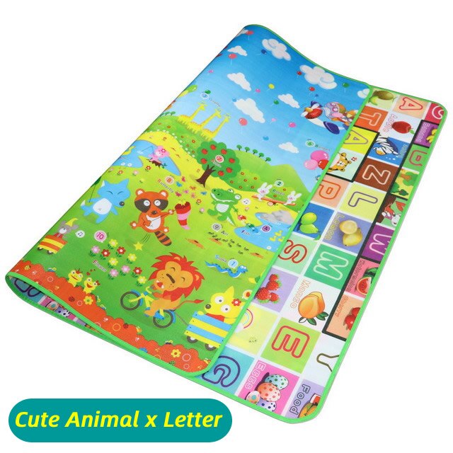 Foldbare børn legetæpper baby legetæppe børn klatretæppe udendørs store strandmåtter vandtæt picnic campingmåtte  px25: Cuteanimalxletters