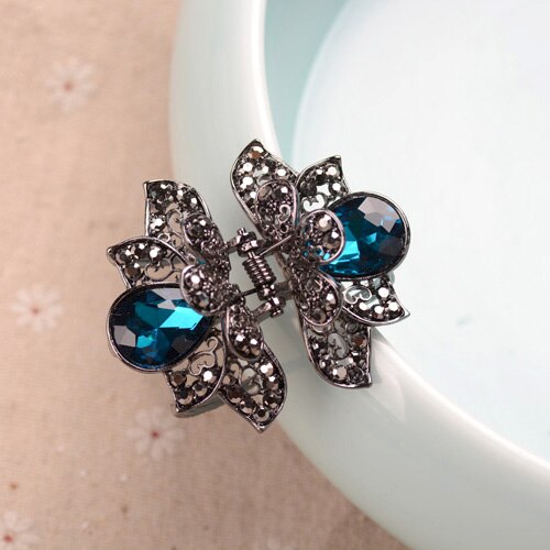 retro Blume Strass Haar Clip Haarnadeln Kristall Krabbe Haar Krallen Für Frauen Mädchen Haar Zubehör