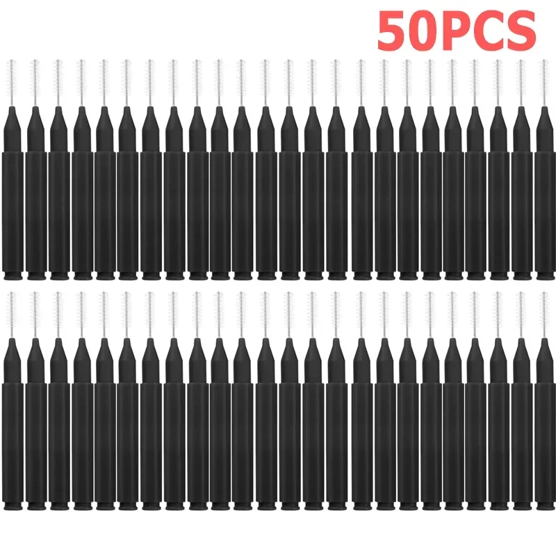 50PCS Mini Eyebrow Brush Portable Brow Perm Brushes Disposable Bendable Micro Eyelash Brow Lifting Brushes Applicators Tools