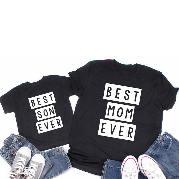 1 stücke Mommy & Me T Hemd Beste Mutter Immer Beste Sohn Immer Mama und Sohn T Shirts Sommer Familie passenden Kleidung Mutter & Kinder Outfits