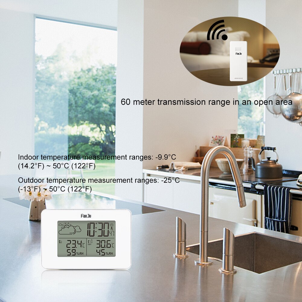 Wekker Digitale Horloge Wireless Sensor Temperatuur Vochtigheid Tafel Klokken Weerstation