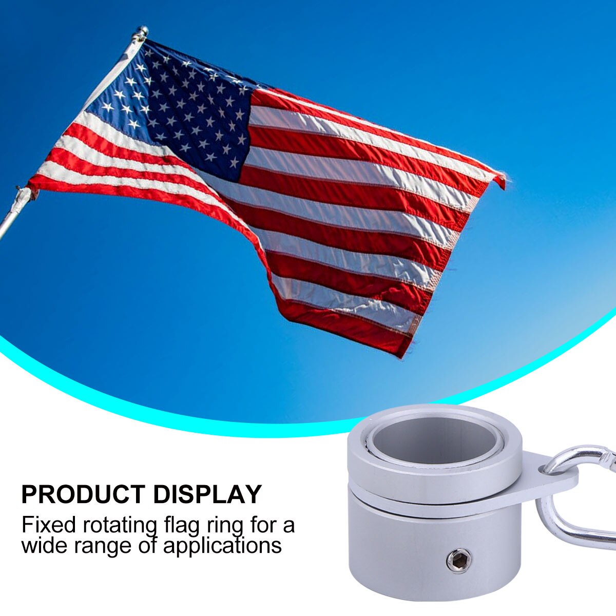 5PCS Convenient Flag Pole Kit 360 Degree Spinning Flag Accessories