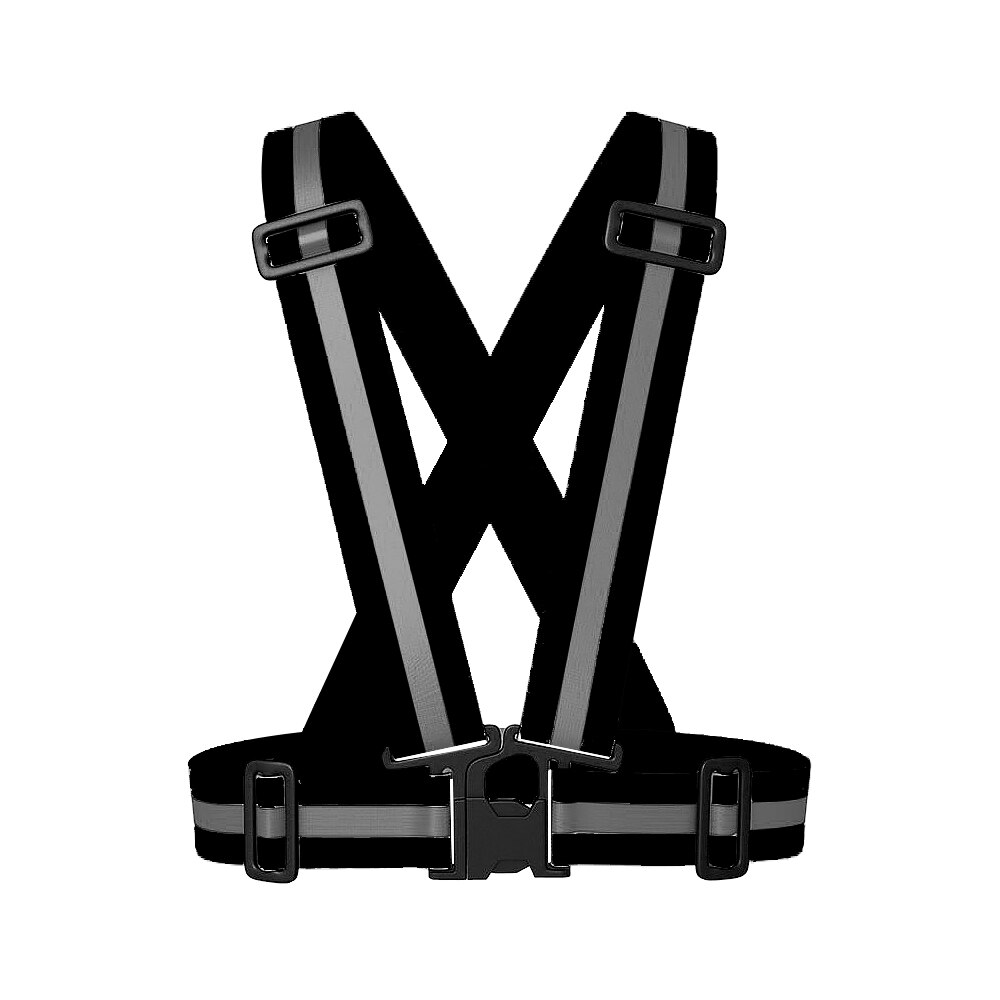 Zuja Elastische Reflecterende Kleding Outdoor Veiligheid Vest Nacht Fietsen Hoge Zichtbaarheid Riem Armband Heren Overall Werkkleding: Black
