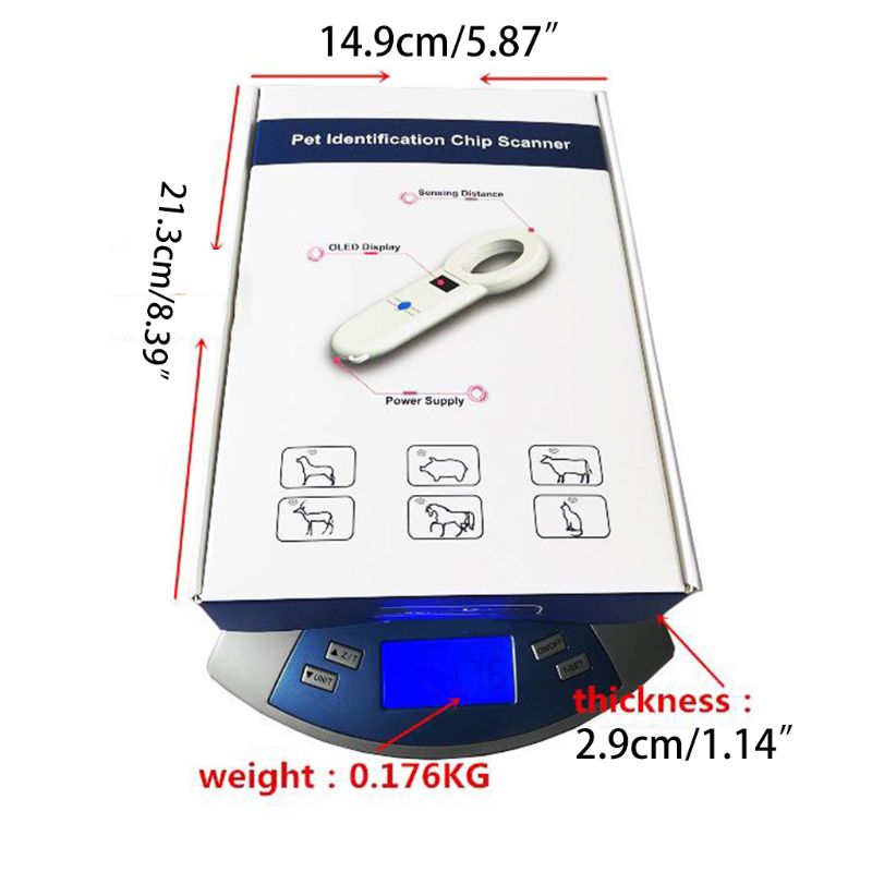 Handheld Protable Pet Chip Reader Scanner Animal Microchip Recognition Reader