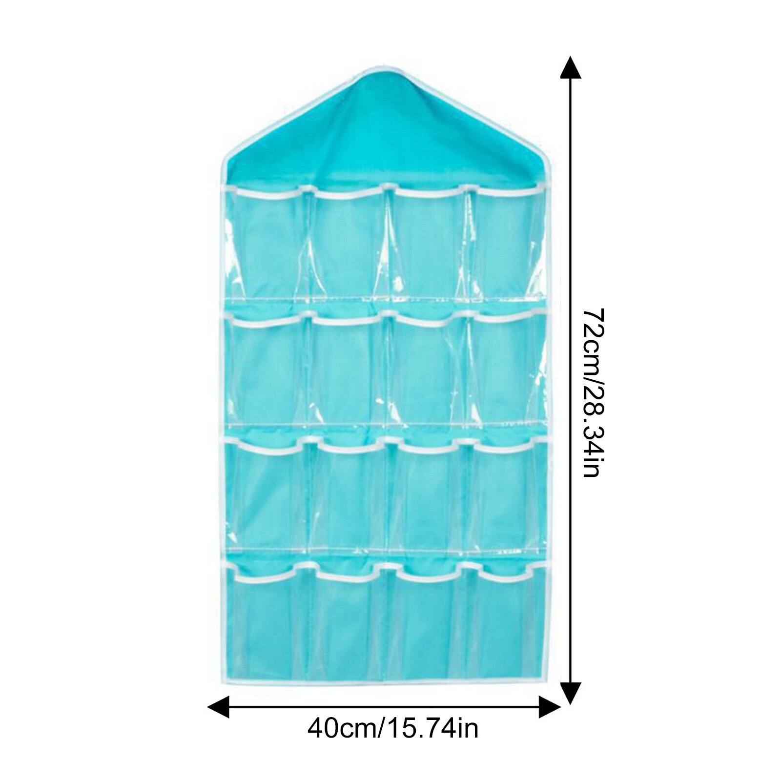Over Door Hanging Organizer 5 Large Layers Wall Mount Storage Clear Window 2 Metal Hooks Wall Hang Home Storage And Organization: blue 16 grids