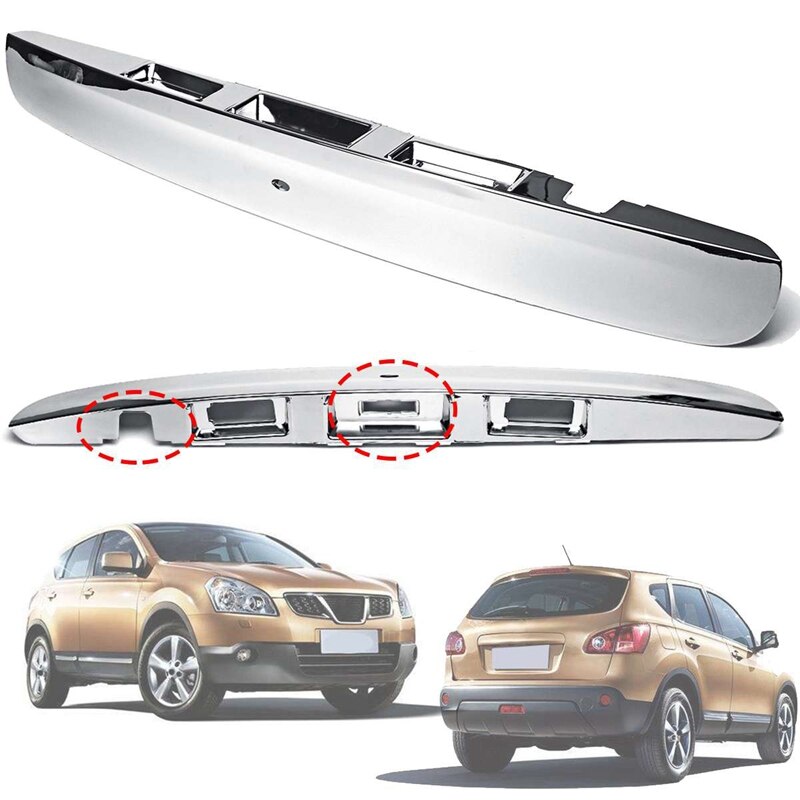 Chrom Auto Heckklappe Stiefel Deckel Griff für Nissan Qashqai J10 2007 mit ICH-Schlüssel & Kamera See: Ursprünglich Titel