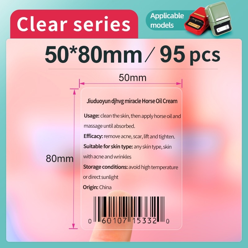 Niimbot Transparent Self-adhesive Label Paper For Mini Portable Thermal Printer Round Sticker For B1 B21 Niimbot Paper Labels: pink