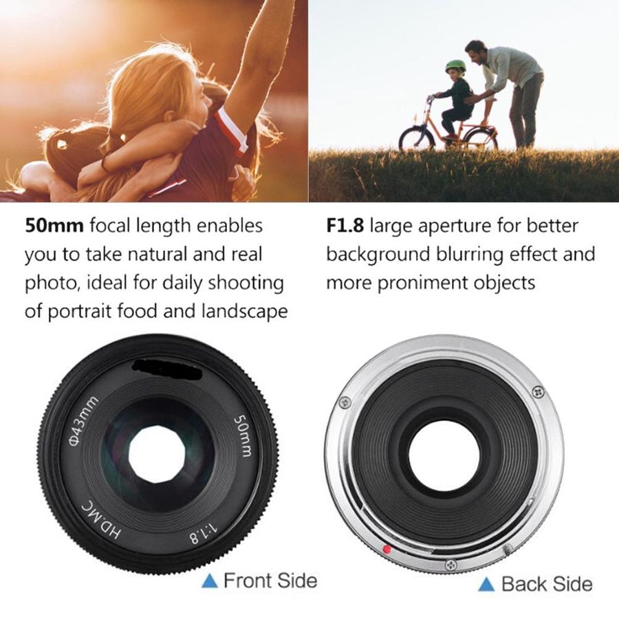 lentes 50mm F1.8 for Fuji Mount Half-Frame Portrait Fixed-Focus Lens Fit for Fuji XT-3 XT-100 XT-30 Mirrorless Cameras lentille