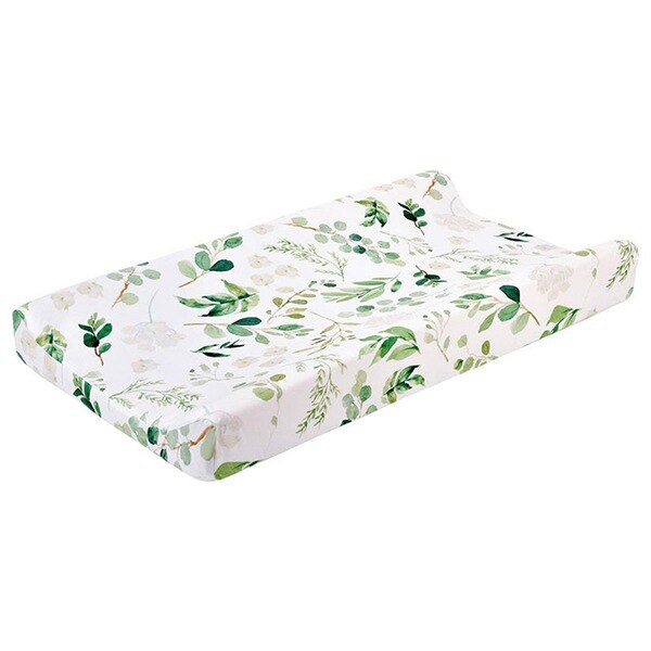 Matelas de berceau de couverture de matelas à langer de couche-culotte de bébé, couverture de matelas à langer extensible de tissu infantile: green