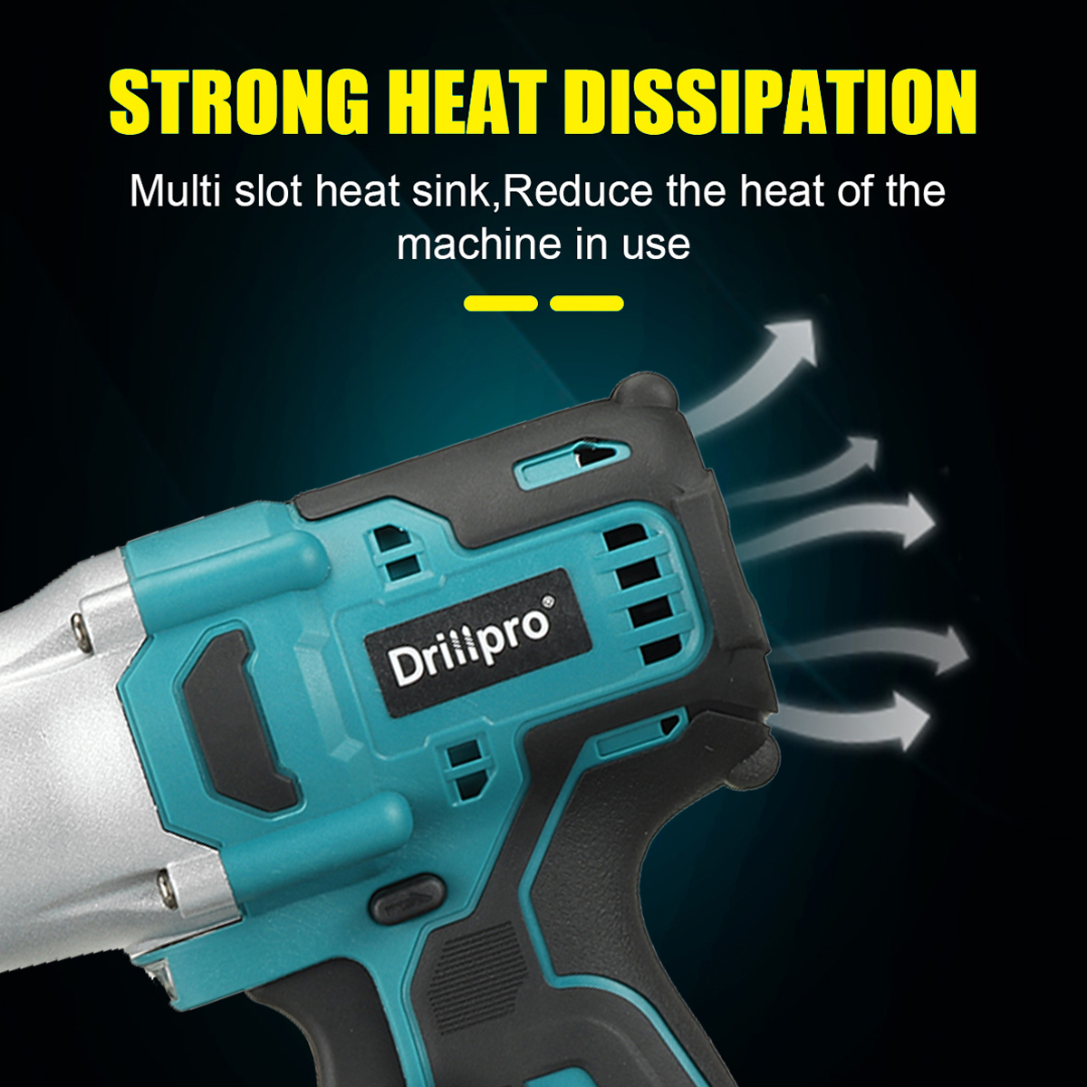 Drillpro 1/2 " 2000n.  m bürstenloser akku-schlagschrauber, wiederaufladbarer schraubenschlüssel, bohrmaschine, elektrowerkzeug für mak 18v akku