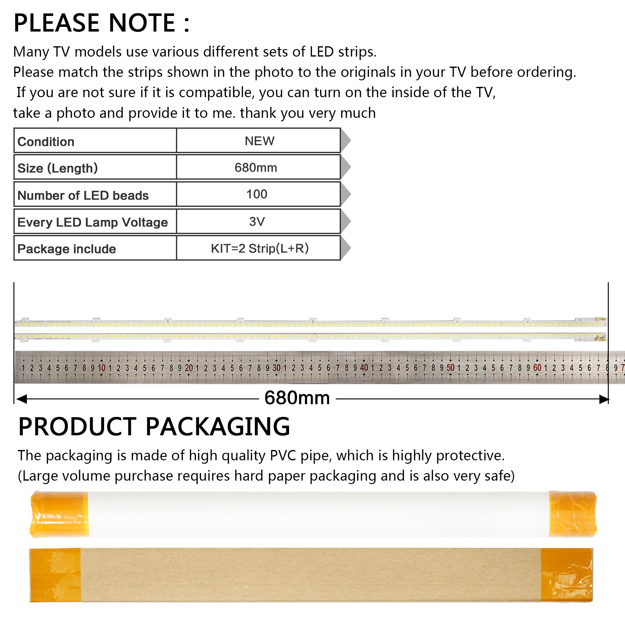LED Backlight strip 100 leds For Samsung 55'' TV 2011SVS55 _FHD _5K6K RIGHT/LEFT UA55D6600 UA55D6000 UA55D6400 BN64-01664A