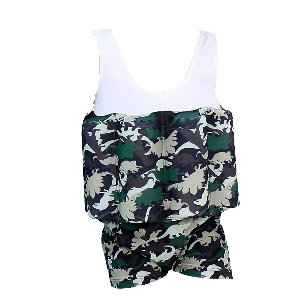 -De una sola pieza traje de baño de los niños ahogando prueba Trade de baño con flotador de bañador Flotador para niños: Camouflage / M