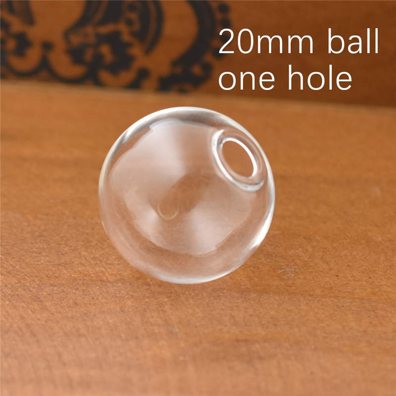 10 Stück 8–25 mm hohle Glaskugel mit einem Loch, runde Blasenfläschchen, Glaskugel, Kugeln, Schmuckzubehör, Glasmedaillon-Zubehör: Himmel Blau