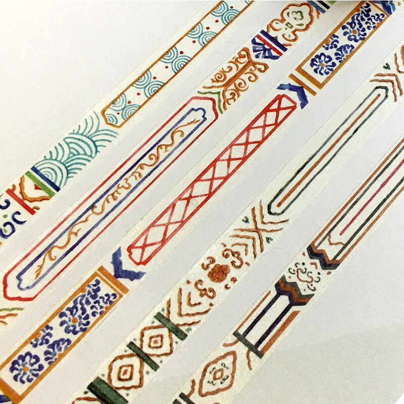 Chinese Symbol Washi Tapes Bullet Journal DIY Middle Age Old Slim Border The Imperial Palace