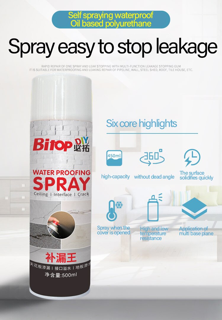 waterproofing coating leak spray construction waterproof material For wall and building