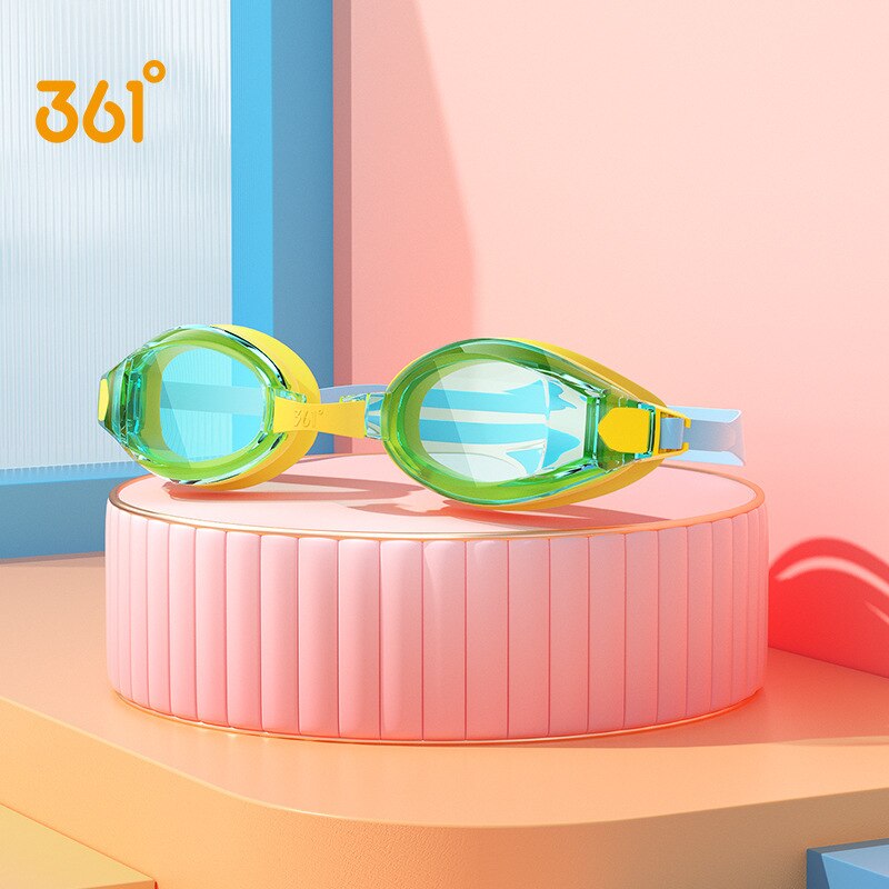 Optical Swimming Goggles Children Myopia Pool Earplug Waterproof Bathing Eyewear Prescription Kids Diving Glasses: gray