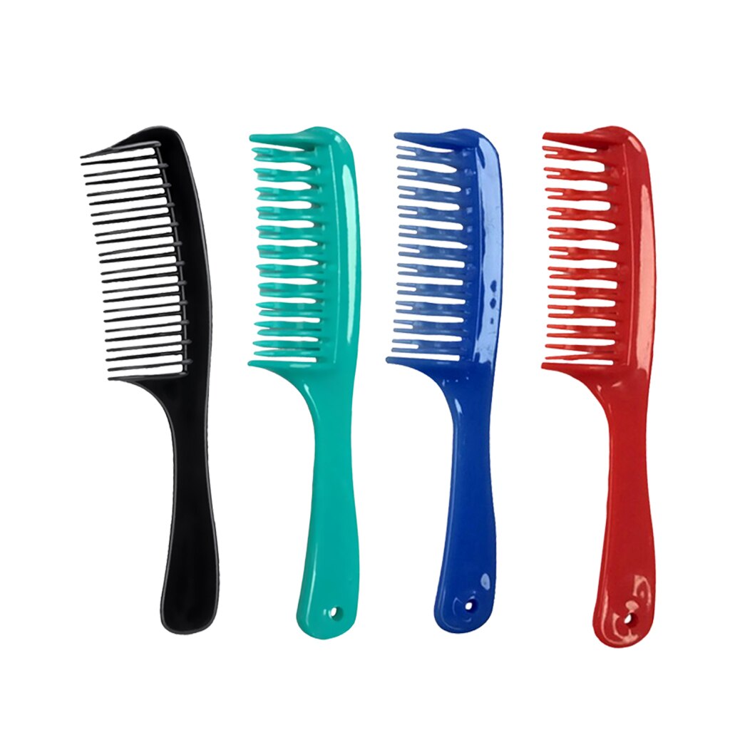 4x Nat Krullend Haircutting Dubbele Rijen Tanden Detangler Kam Kappers Borstel