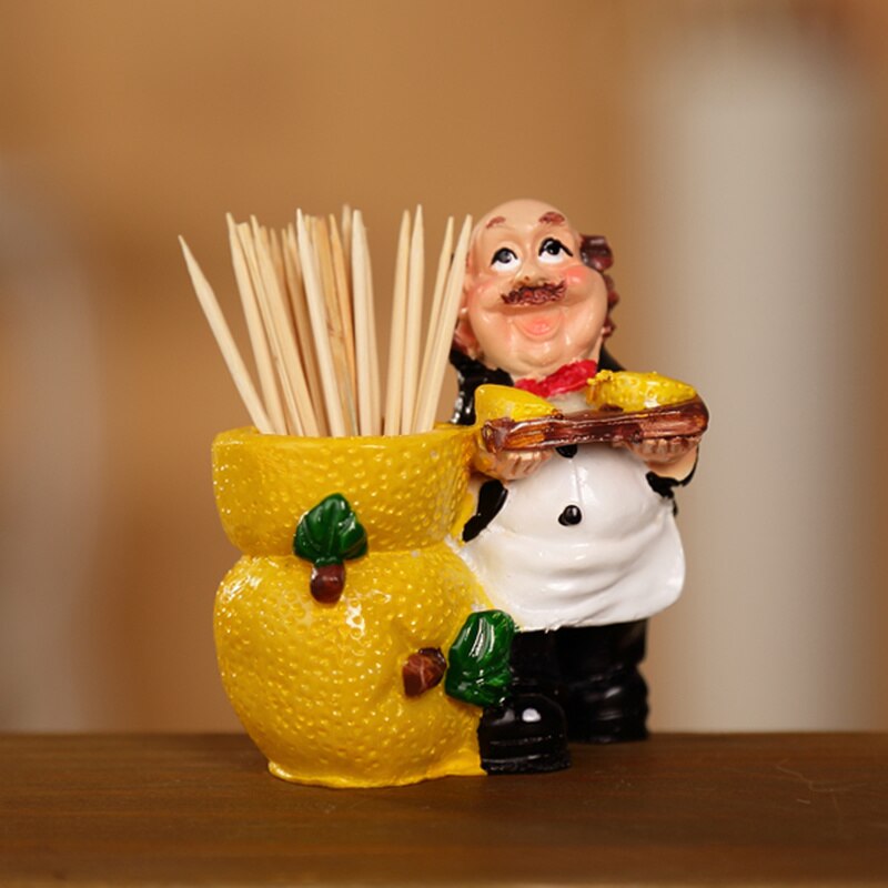 Palillo de dientes decorativo de resina para decoraciones para restaurante decoración para el hogar sostenedor de palillo de chef titular de la tarjeta del nombre