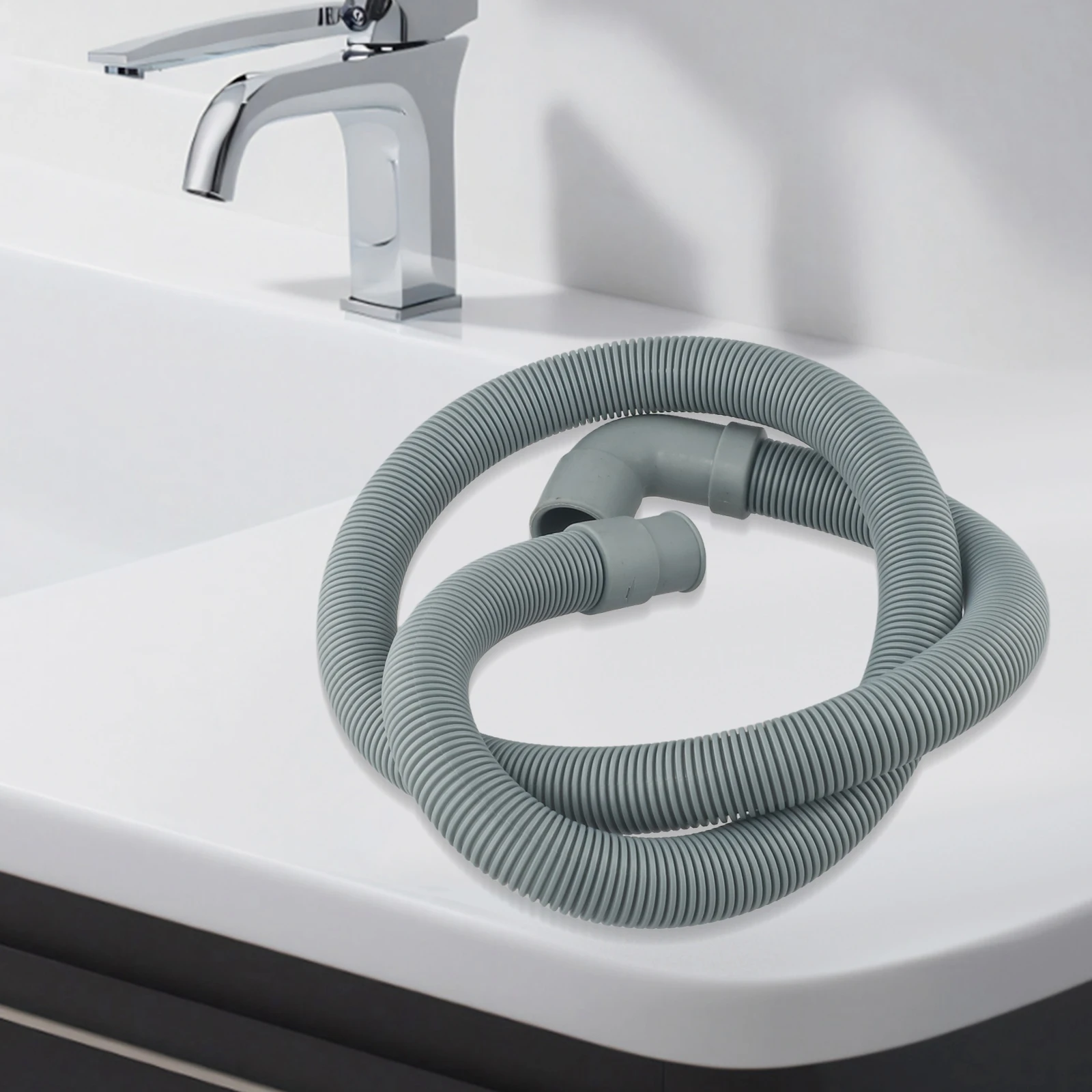 1/1,5/2 m Waschmaschine, Spülmaschine, Ablaufabfallschlauch, Ablaufauslass-Entladeschlauch, PP-Kunststoff, dehnbarer, flexibler Entwässerungsschlauch