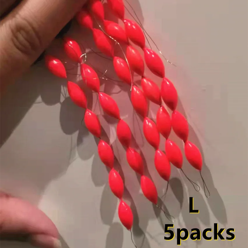 30Pcs/5packs Fishing Float Fishing Bobber 6 In 1 String Type Seven Star Float Foam Space Bean Fishing Line Stopper Buoys Tackle: Navy Blue