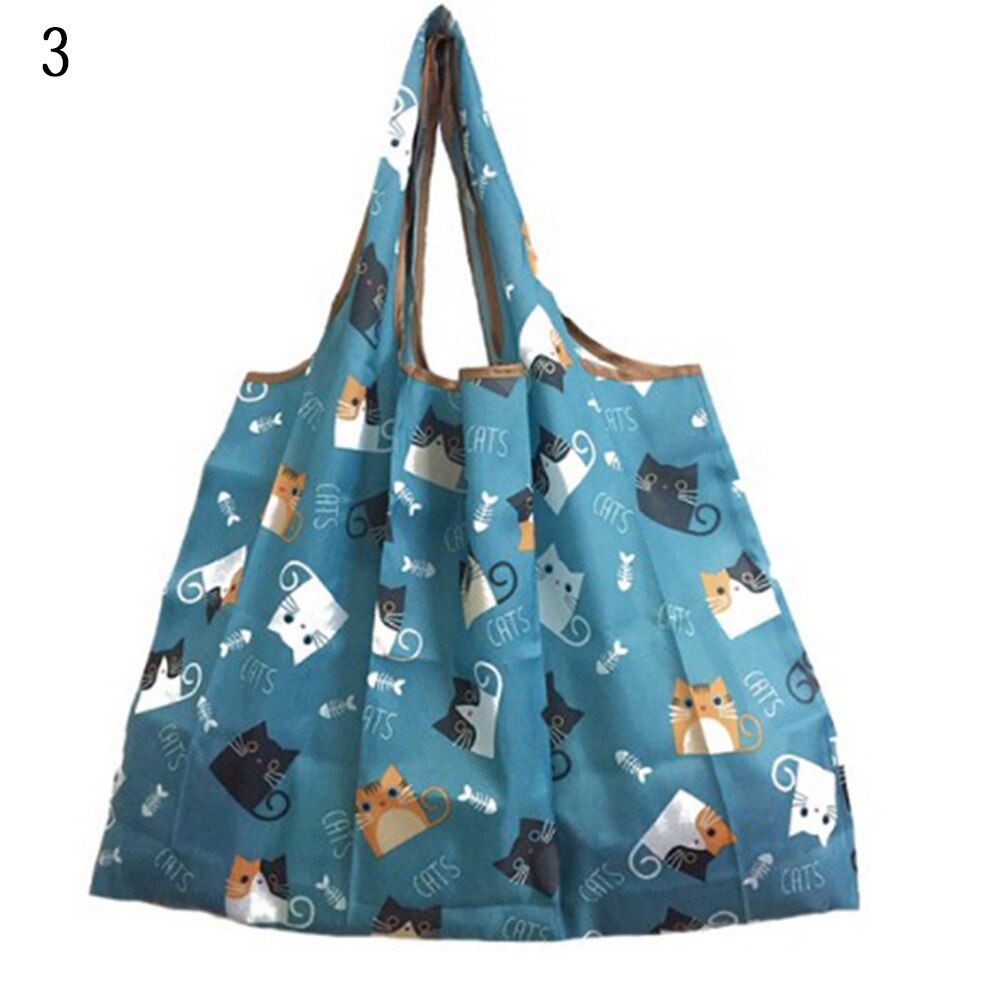 Vrouwen Opvouwbare Boodschappentas Cartoon Bloemen Fruit Groente Herbruikbare Boodschappentas Eco Lady Tote Bag Zak: 3
