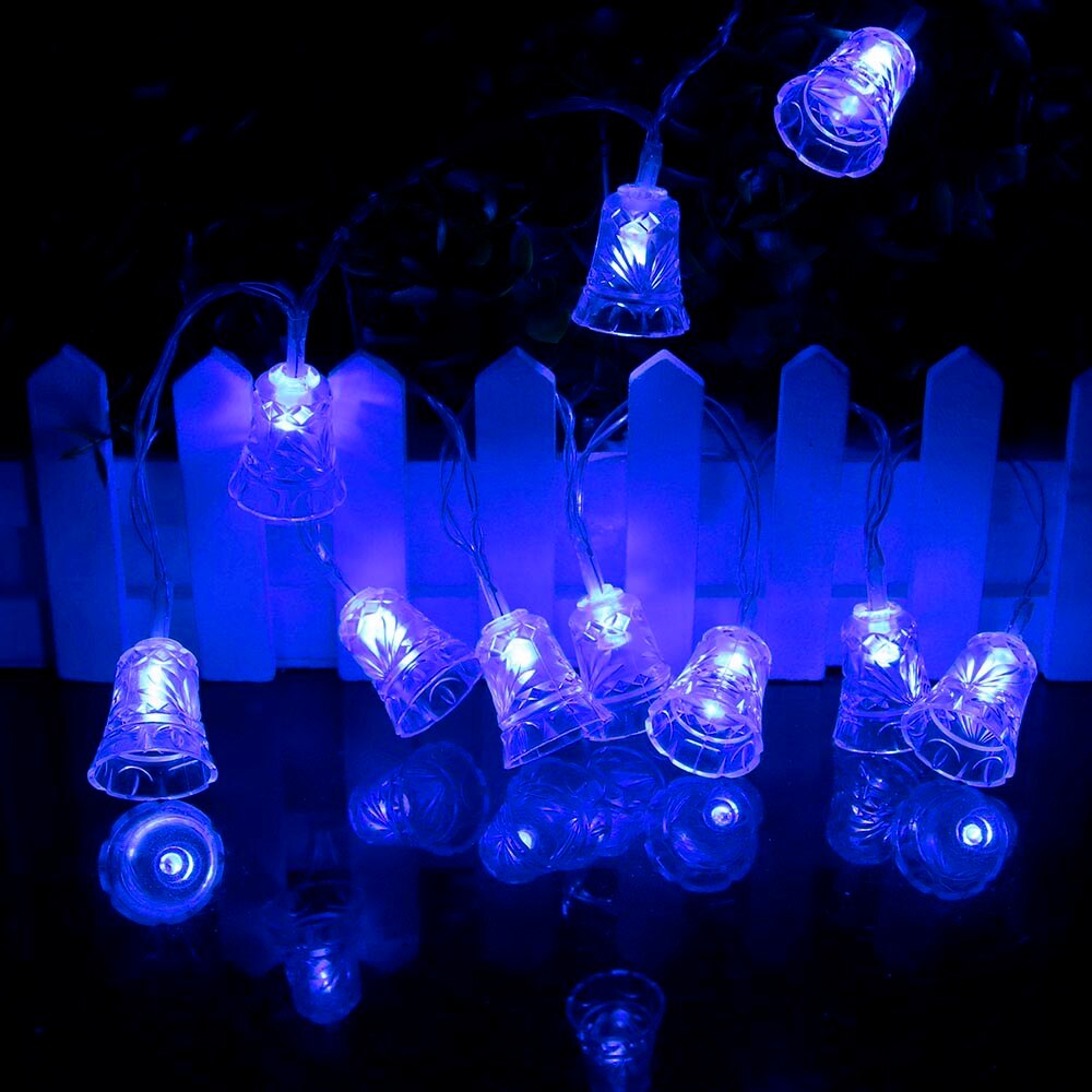 1m 2m LED Decorative String Light Bell Shaped Garland For Christmas Lights Outdoor Wedding Party Decoration HQ: Blue / 2m 20ELDs