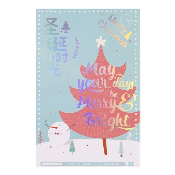 30 stk  /1 parti juletid lys lykønskningskort postkort fødselsdag brev visitkort sæt beskedkort: Shengdanxiaoshiguang