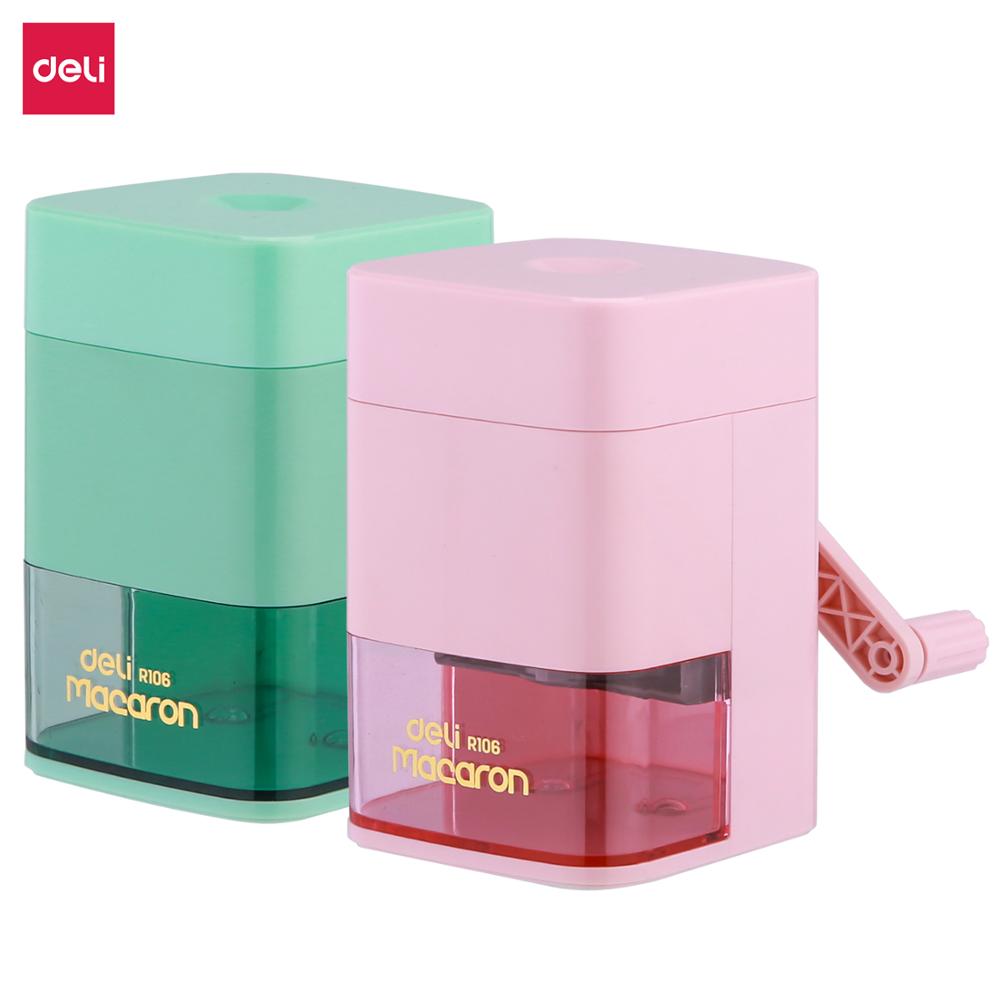 Deli Rotary Pencil Sharpener For Graphite Pencil Pink Green For Office and Student ER10604