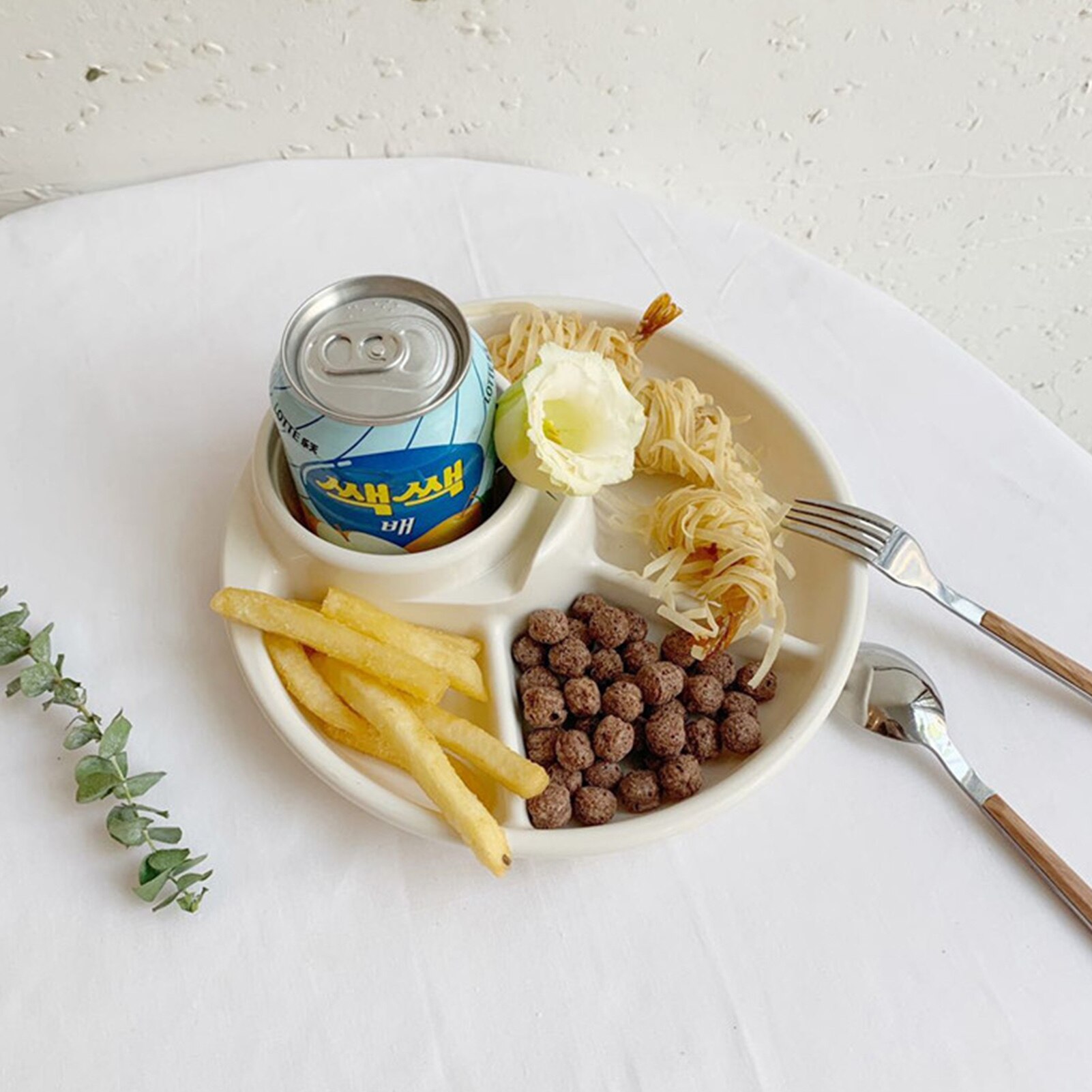 Portable Breakfast Plate Divided Barbecue Picnic Tray Portion Control Plate For Healthy Eating For Adults Kids Dinner Plate