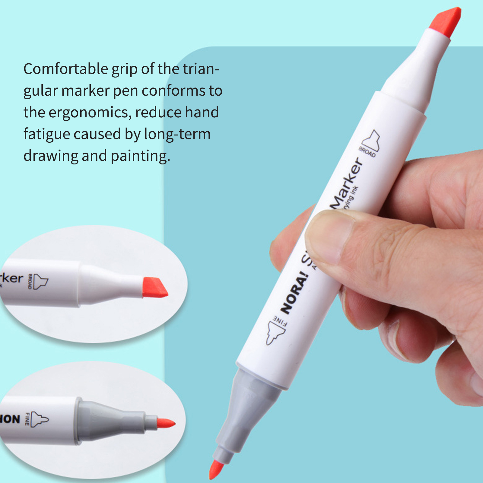 30/40/60/80PCS/set Alcohol Markers Set Double Tipped Colored Pens Fine Point Art Markers Packed in Cloth Bag for Kids Drawing
