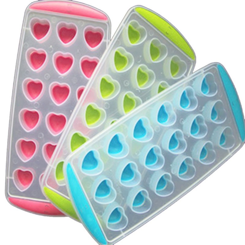 37 Grid Siliconen Chocolate Mold Lade Star/Hart/Ronde/Vierkante Shaped Ice Cube Cake Decoratie Mold #1: Heart 18 grids