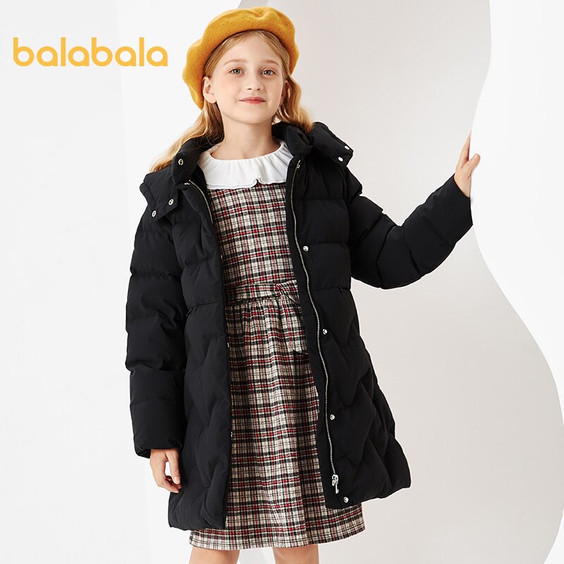 Balabala Winter Meisjes Witte Eend Donsjack Kinderen Donsjack Hooded Outdoor Dikke Warme Kinderen Sneeuw Jas